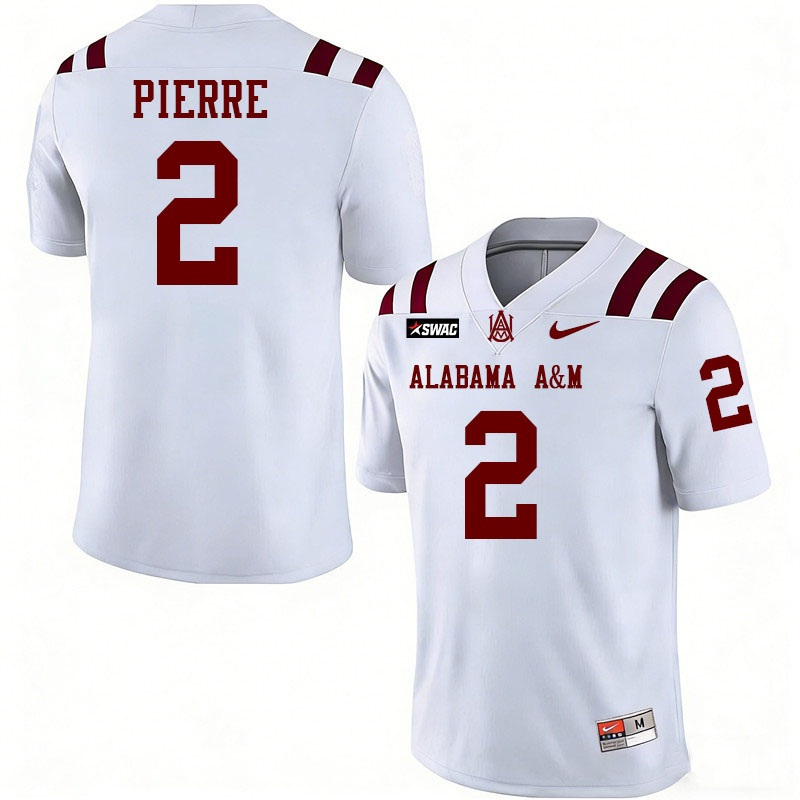 Alabama A&M Bulldogs #2 Franck Pierre College Football Jerseys,Uniforms-White